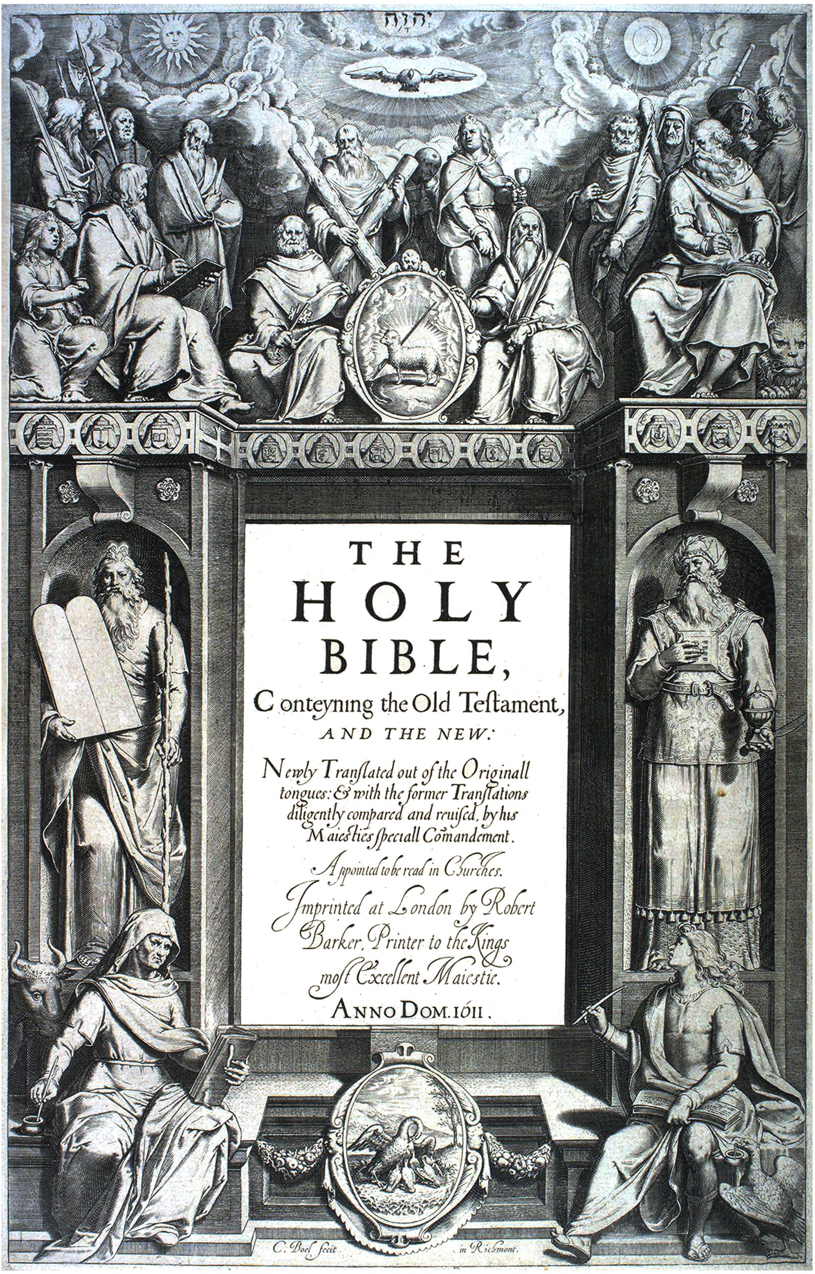 KJV-King-James-Version-Bible-first-edition-title-page-1611.jpg · Church of England · Public domain · 위키미디어 공용