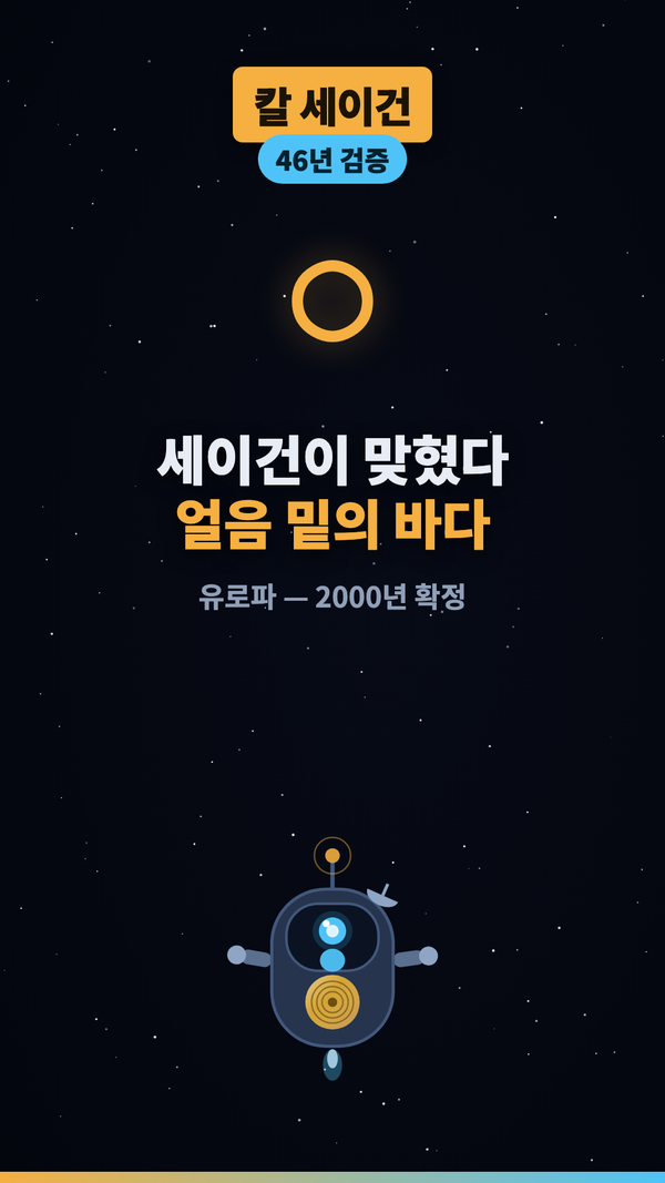 얼음 밑에 바다가 있다 — 세이건이 맞힌 유로파 #shorts #우주 #과학