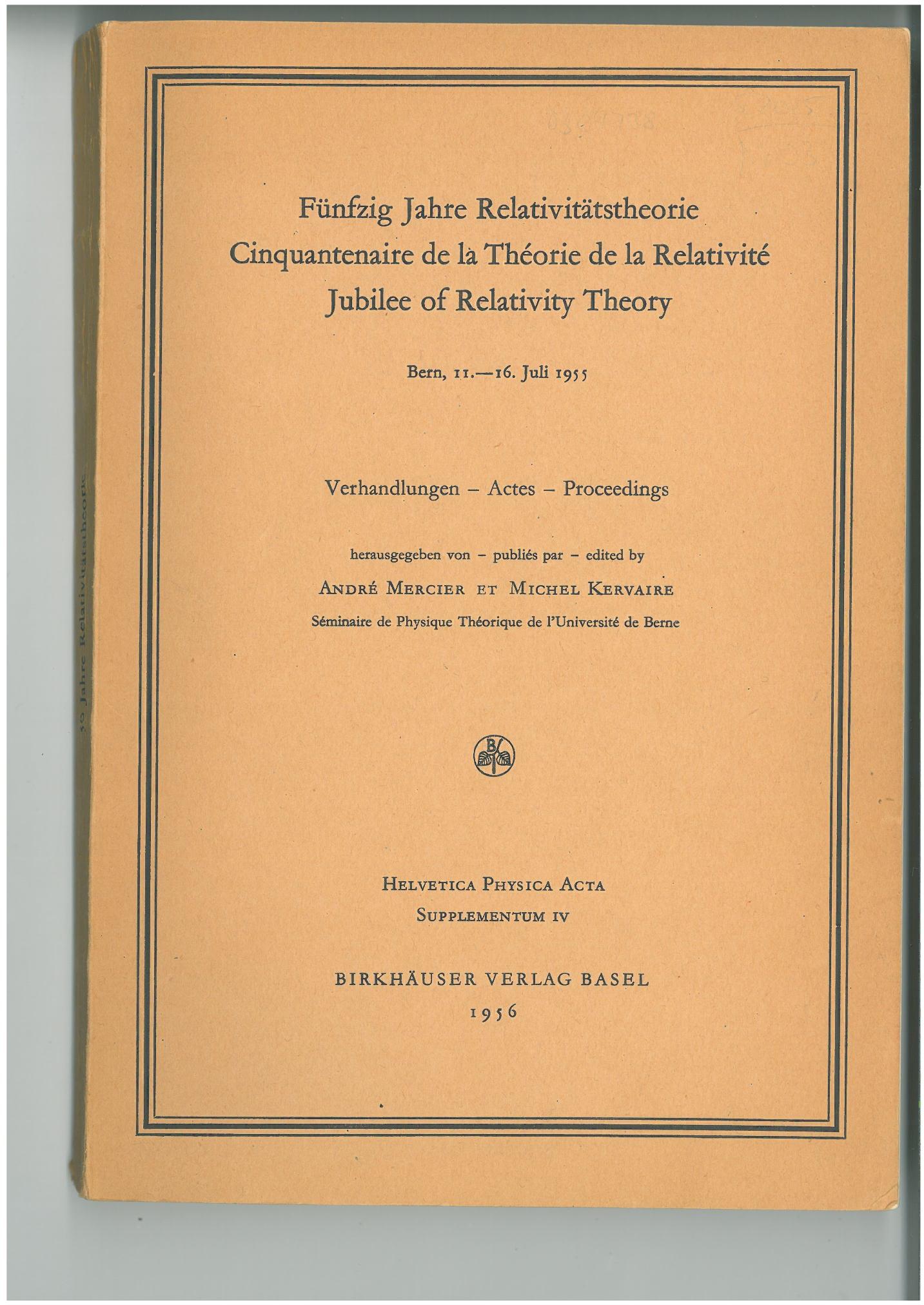 SPACE AND TIME 62 YEARS AFTER THE BERNE